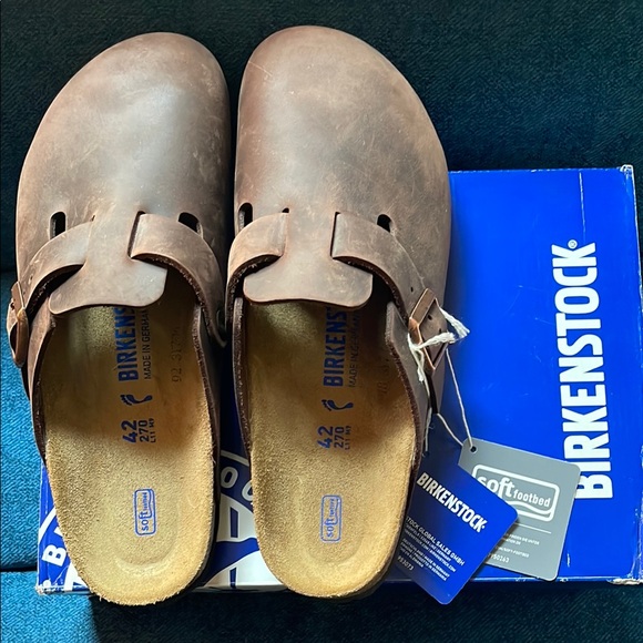 Birkenstock Unisex Brown LEATHER Clogs - Picture 1 of 10